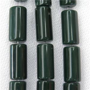 darkgreen Jadeite Glass tube beads, approx 10x20mm [GSFPB065]
