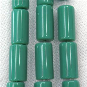 green Jadeite Glass tube beads, approx 10x20mm [GSFPB066]
