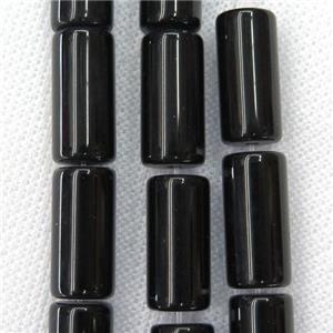 black Jadeite Glass tube beads, approx 10x20mm [GSFPB069]
