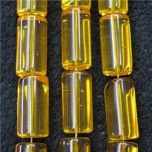 gold Crystal Glass tube beads, approx 10x20mm [GSFPB071]