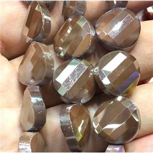 chinese crystal glass bead, faceted twist, approx 14mm dia, 44pcs per st [GSICC1276]