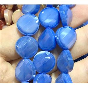 skyblue chinese crystal glass bead, faceted twist, approx 14mm dia, 44pcs per st [GSICC1279]