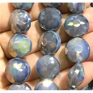 chinese crystal glass bead, faceted circle, approx 14mm dia, 44pcs per st [GSICC1291]