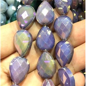 purple chinese crystal glass bead, faceted teardrop, approx 13x18mm, 36pcs per st [GSICC1294]