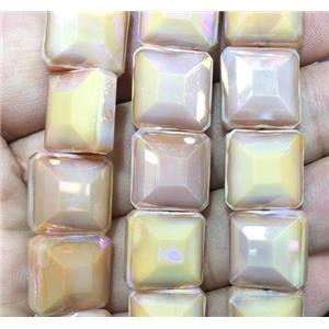 chinese crystal glass bead, faceted square, approx 14x14mm, 44pcs per st [GSICC1308]