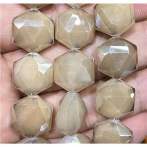 chinese crystal glass bead, faceted Hexagon, approx 14mm dia, 44pcs per st [GSICC1319]