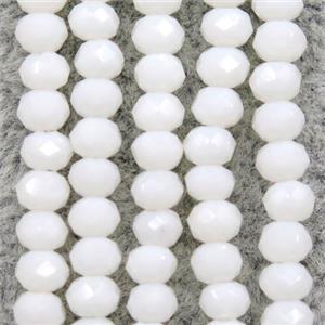 white chinese crystal glass beads, faceted rondelle, approx 2.5x3mm, 150 pcs per st [GSICC1362]