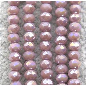 purple chinese crystal glass beads, faceted rondelle, AB-color electroplated, approx 2.5x3mm, 150 pcs per st [GSICC1406]