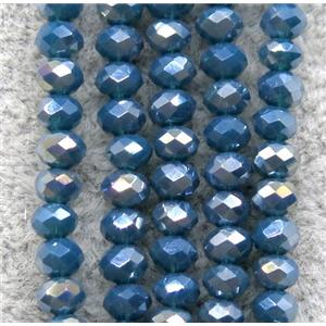 blue chinese crystal glass beads, faceted rondelle, AB-color electroplated, approx 2.5x3mm, 150 pcs per st [GSICC1408]