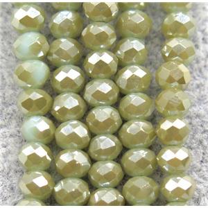 chinese crystal glass beads, faceted rondelle, AB-color electroplated, approx 2.5x3mm, 150 pcs per st [GSICC1411]