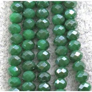 green chinese crystal glass beads, faceted rondelle, AB-color electroplated, approx 2.5x3mm, 150 pcs per st [GSICC1417]