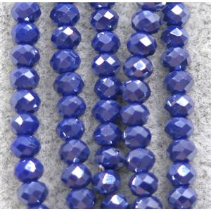 blue chinese crystal glass beads, faceted rondelle, AB-color electroplated, approx 2.5x3mm, 150 pcs per st [GSICC1418]