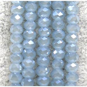 blue chinese crystal glass beads, faceted rondelle, AB-color electroplated, approx 2.5x3mm, 150 pcs per st [GSICC1422]