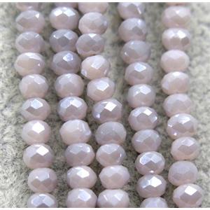 lt.purple chinese crystal glass beads, faceted rondelle, AB-color electroplated, approx 2.5x3mm, 150 pcs per st [GSICC1430]