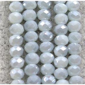 chinese crystal glass beads, faceted rondelle, bluegray, electroplated, approx 2.5x3mm, 150 pcs per st [GSICC1431]