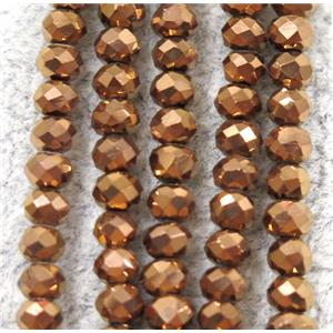 chinese crystal glass beads, faceted rondelle, red copper, approx 2.5x3mm, 150 pcs per st [GSICC1448]