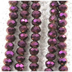 chinese crystal glass beads, faceted rondelle, purple electroplated, approx 2.5x3mm, 150 pcs per st [GSICC1453]