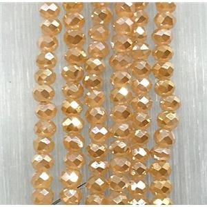 goldchampagne chinese crystal glass beads, faceted rondelle, approx 2.5x3mm, 150 pcs per st [GSICC1459]