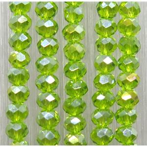 olive chinese crystal glass beads, faceted rondelle, approx 2.5x3mm, 150 pcs per st [GSICC1464]