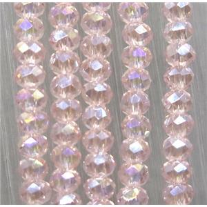 pink chinese crystal glass beads, faceted rondelle, approx 2.5x3mm, 150 pcs per st [GSICC1482]