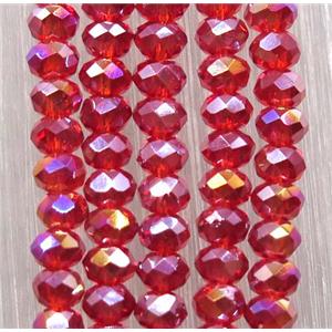red chinese crystal glass beads, faceted rondelle, approx 2.5x3mm, 150 pcs per st [GSICC1484]