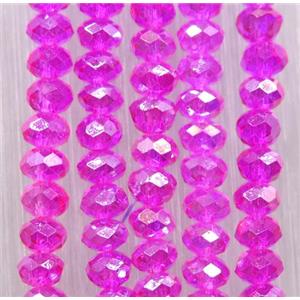 hotpink chinese crystal glass beads, faceted rondelle, approx 2.5x3mm, 150 pcs per st [GSICC1488]