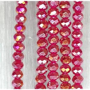 red chinese crystal glass beads, faceted rondelle, approx 2.5x3mm, 150 pcs per st [GSICC1492]