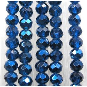 chinese crystal glass bead, faceted rondelle, blue, approx 2.5x3mm, 150 pcs per st [GSICC1503]
