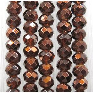 chinese crystal glass bead, faceted rondelle, half coffee electroplated, approx 2.5x3mm, 150 pcs per st [GSICC1513]