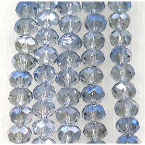 chinese crystal glass bead, faceted rondelle, gray blue, approx 2.5x3mm, 150 pcs per st [GSICC1521]