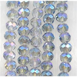 chinese crystal glass bead, faceted rondelle, gray rainbow, approx 2.5x3mm, 150 pcs per st [GSICC1524]