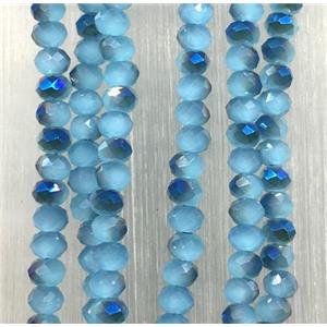 blue chinese Jadeite Glass beads, faceted rondelle, approx 2.5x3mm, 150 pcs per st [GSICC1552]