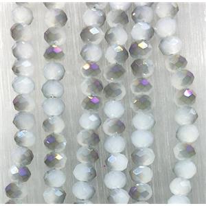 chinese Jadeite Glass beads, faceted rondelle, approx 2.5x3mm, 150 pcs per st [GSICC1555]