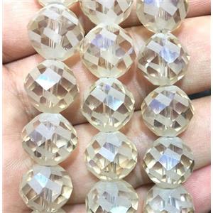 faceted round chinese crystal glass beads, champagne, approx 12mm dia, 50pcs per st [GSICC1561-12MM]