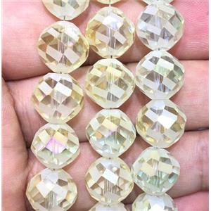 faceted round chinese crystal glass beads, lt.yellow, approx 12mm dia, 50pcs per st [GSICC1562-12MM]