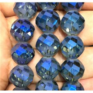 faceted round chinese crystal glass beads, blue, approx 10mm dia, 72pcs per st [GSICC1563-10MM]