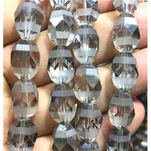 clear chinese crystal glass beads, faceted barrel, approx 10x14mm, 50pcs per st [GSICC1574-10X14MM]