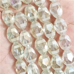 lt.yellow chinese crystal glass beads, faceted barrel, approx 10x14mm, 50pcs per st [GSICC1576-10X14MM]