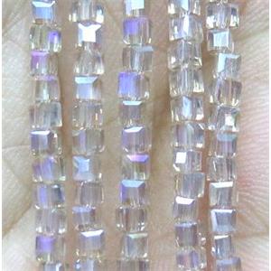 Chinese crystal bead, faceted cube, approx 2x2x2mm, 200pcs per st [GSICC753]