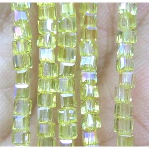 Chinese crystal bead, faceted cube, approx 2x2x2mm, 200pcs per st [GSICC754]