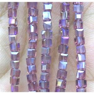 Chinese crystal bead, faceted cube, approx 2x2x2mm, 200pcs per st [GSICC765]