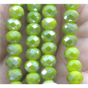 Chinese crystal glass bead, faceted rondelle, approx 6mm dia, 100pcs per st [GSICC787]