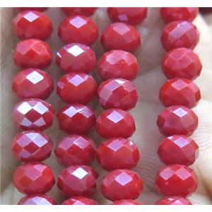Chinese crystal glass bead, faceted rondelle, approx 6mm dia, 100pcs per st [GSICC788]