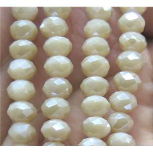 Chinese crystal glass bead, faceted rondelle, approx 6mm dia, 100pcs per st [GSICC790]