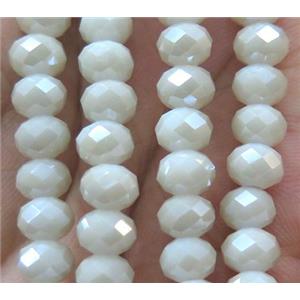 Chinese crystal glass bead, faceted rondelle, approx 6mm dia, 100pcs per st [GSICC795]