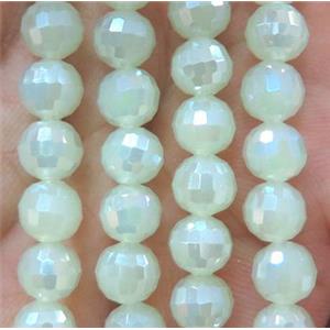Chinese crystal glass bead, faceted round, approx 6mm dia, 72pcs per st [GSICC817]