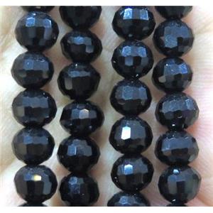 black Chinese crystal glass bead, faceted round, approx 6mm dia, 72pcs per st [GSICC818-6MM]