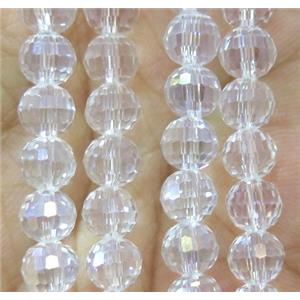 clear Chinese crystal glass bead, faceted round, approx 6mm dia, 72pcs per st [GSICC819]