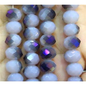 Chinese crystal glass bead, faceted rondelle, approx 8mm dia, 72pcs per st [GSICC829]