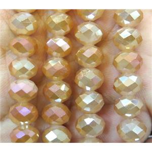 Chinese crystal glass bead, faceted rondelle, approx 8mm dia, 72pcs per st [GSICC833]